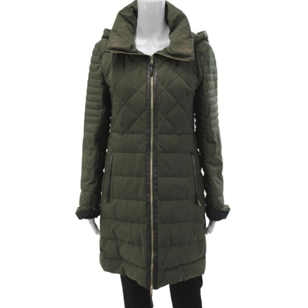 Ciao Milano Women Puffer Jacket Green Polyester Zip Long Sleeve Size M